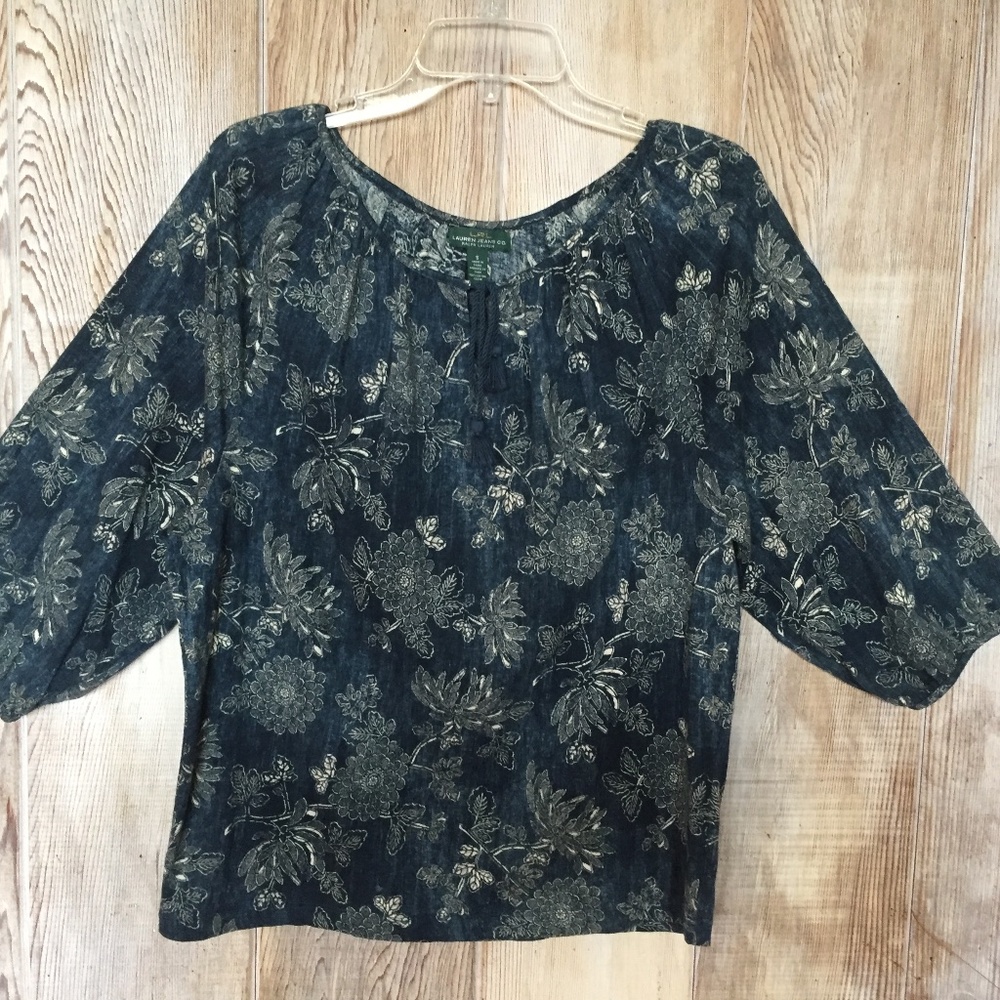 Lauren Jeans Co Raglan Sleeve Peasant Top S